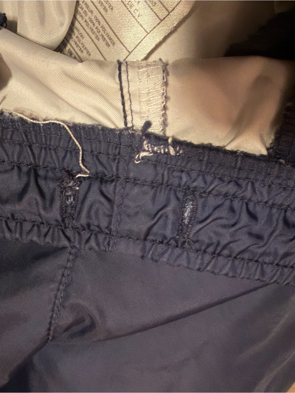 VTG Nike Navy White Running Nylon Shorts Unlined - Picture 5 of 5